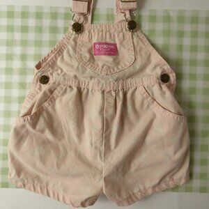 Vintage Oshkosh B'Gosh Pink Floral Shortall Overalls, Size 3T